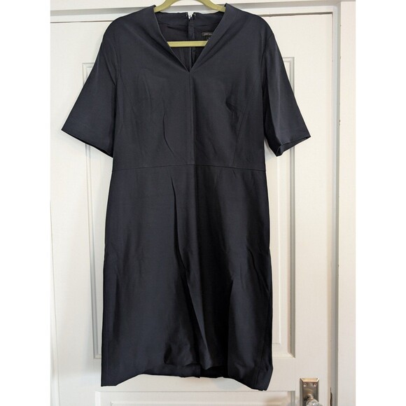 Ann Taylor Womens Dress Size 12 Navy Sheath Short Sleeve Dress - Picture 1 of 7